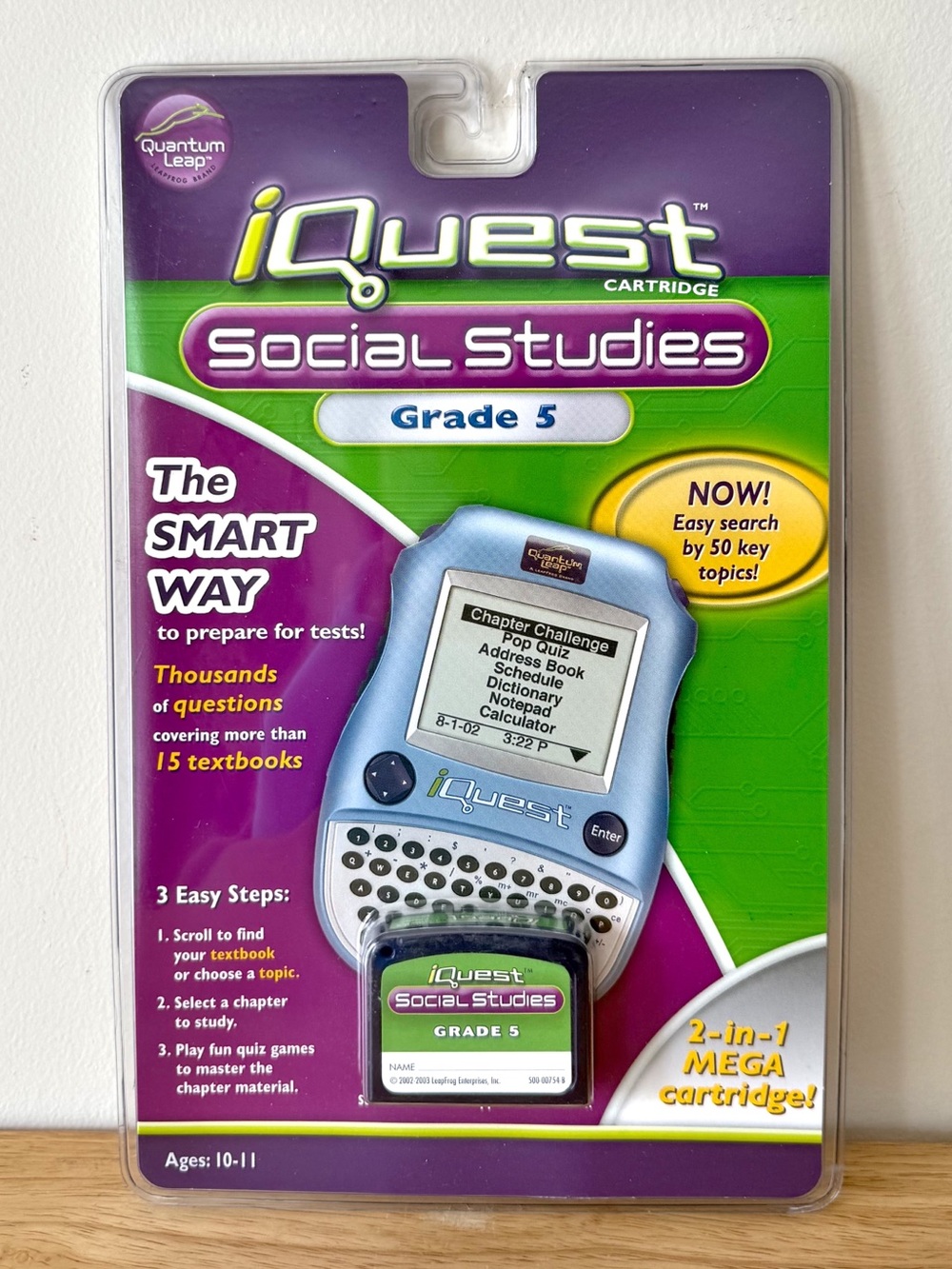 Quantum Leap iQuest Cartridge Social Studies Grade 5 LeapFrog New Vintage